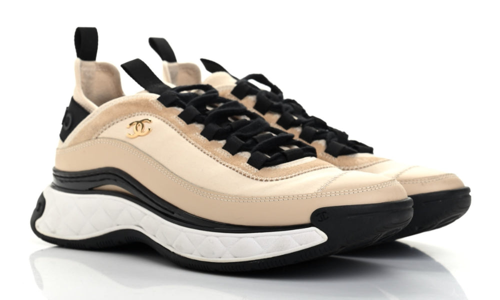 Chanel Velvet Calfskin & Mixed Fibers Sneaker 'Beige'