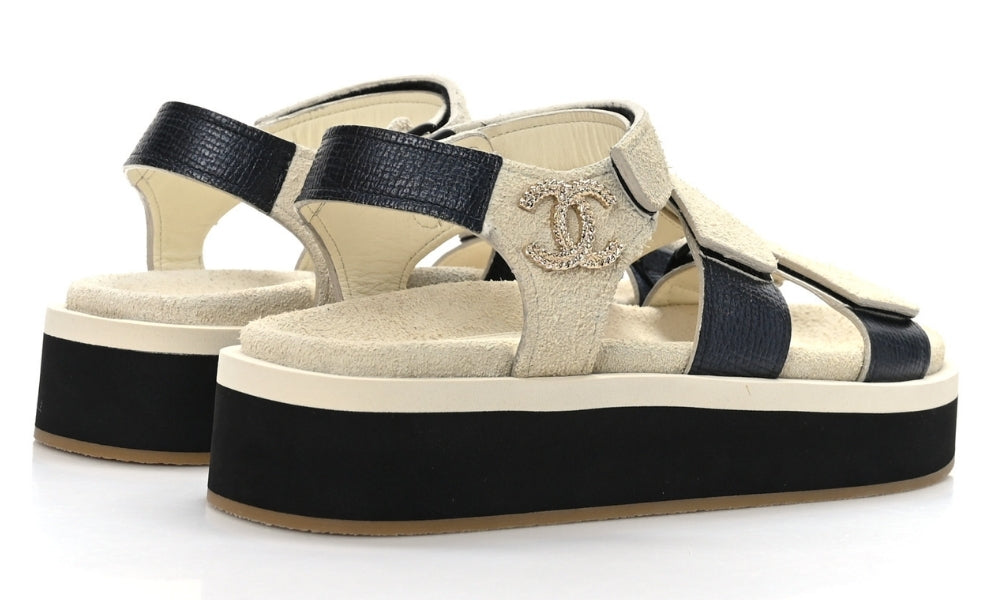 CHANEL Suede Calfskin Velcro "Ivory"