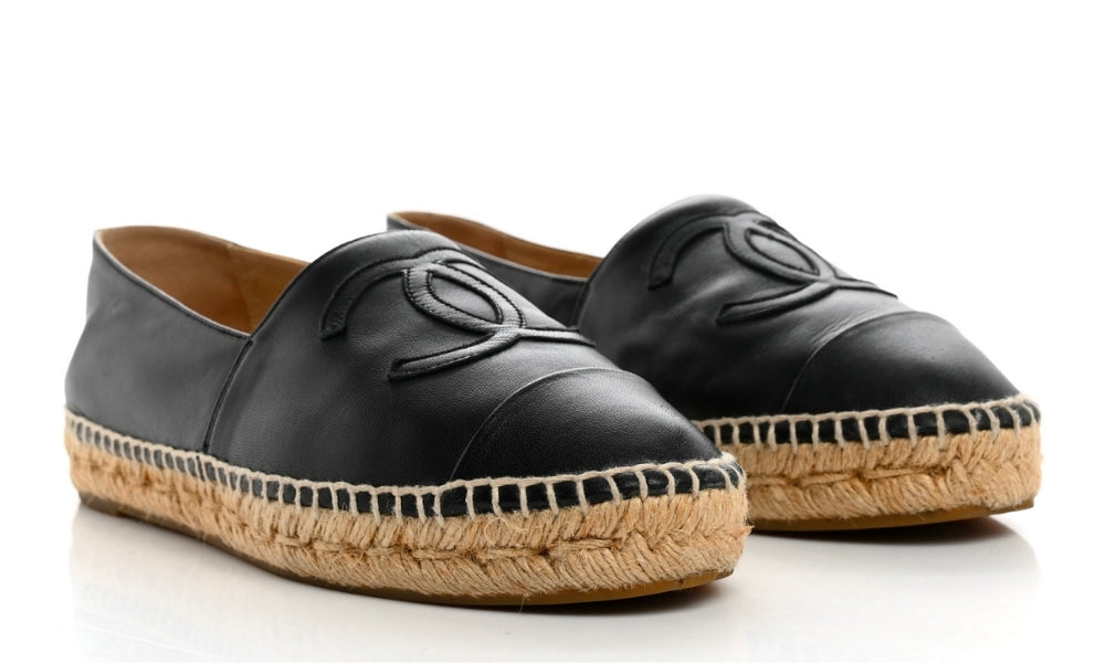 CHANEL Lambskin CC Espadrilles 'Black'