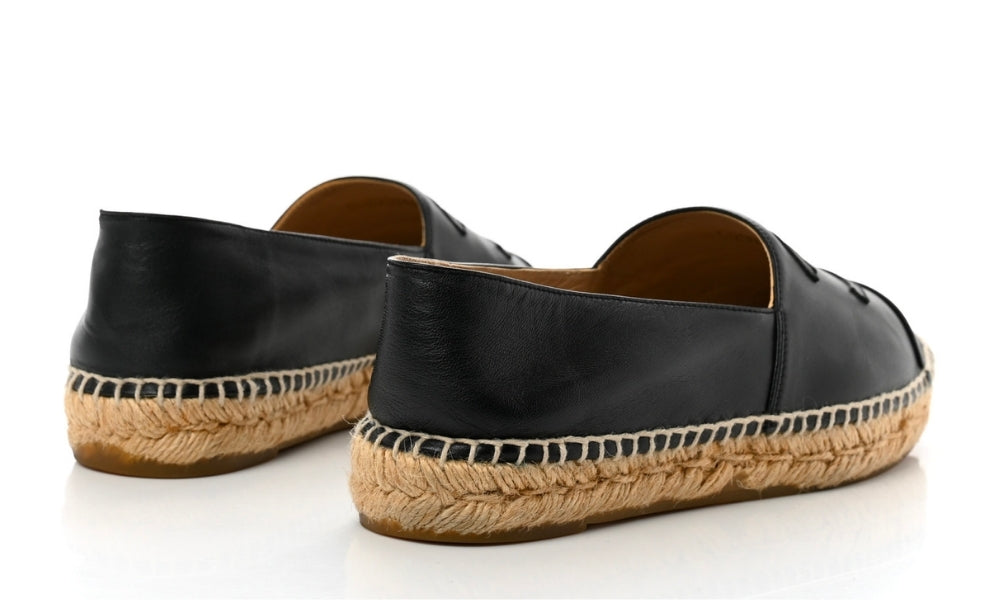 CHANEL Lambskin CC Espadrilles 'Black'