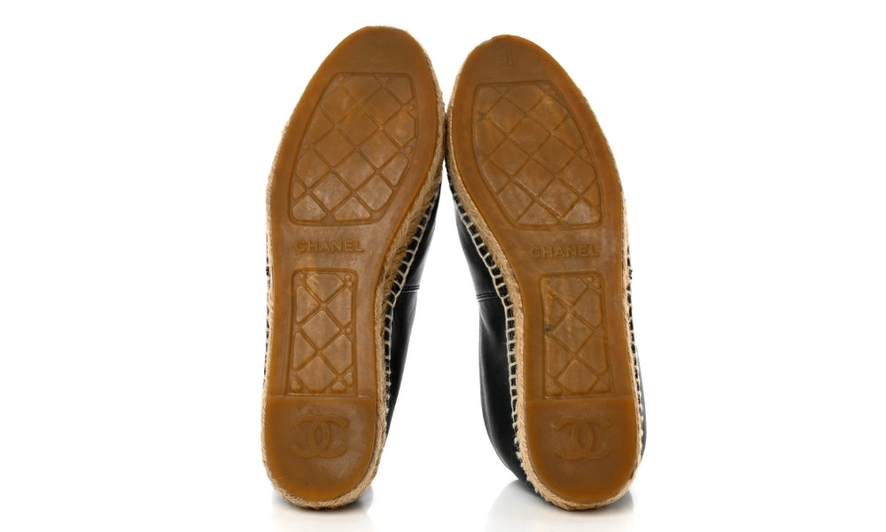 CHANEL Lambskin CC Espadrilles 'Black'