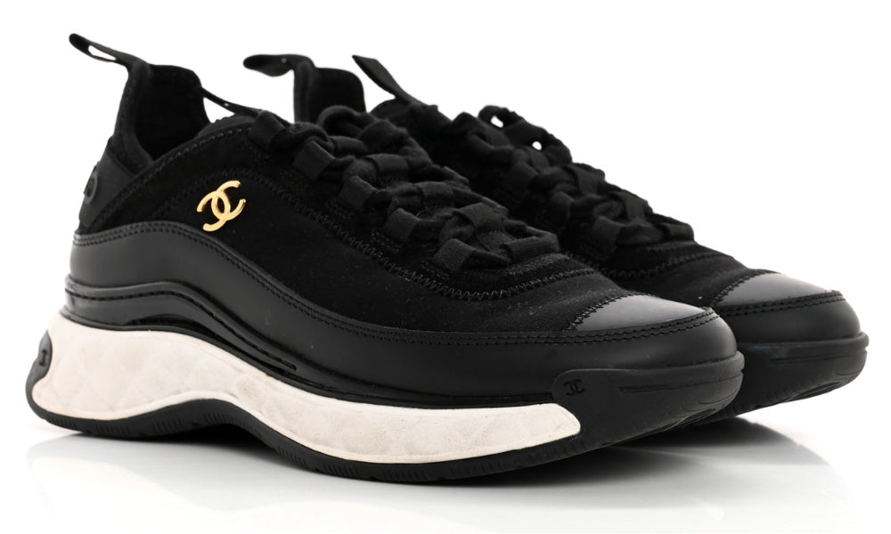 Chanel Velvet Calfskin & Mixed Fibers Sneaker 'Black'